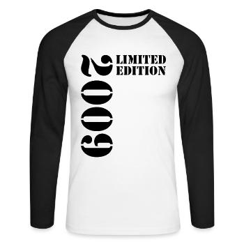 2009 Édition Limitée Anniversaire Cadeau Femme Mari - T-shirt baseball manches longues Homme - blanc/noir - Devant - Nik (191cm)
