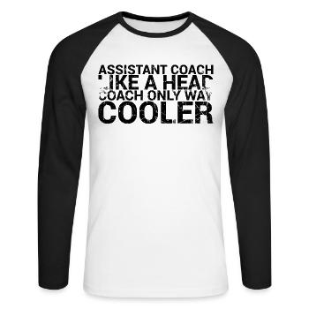 Entraîneur adjoint comme entraîneur-chef - T-shirt baseball manches longues Homme - blanc/noir - Devant - Nik (191cm)