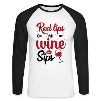 Siddikur Wine - Unisex Long Sleeve Baseball T-Shirt - white/black - Front - Nik (191cm)