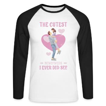 Le couple de mariée le plus doux que j’ai jamais fait pour la mariée - T-shirt baseball manches longues Homme - blanc/noir - Devant - Nik (191cm)