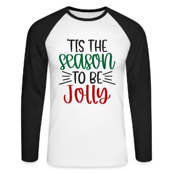 Horrible Noël pour être de joyeux Norvégiens - T-shirt baseball manches longues Homme - blanc/noir - Devant - Nik (191cm)
