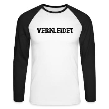 Verkleidet Kostüm Halloween Fasching Karneval Fun - Unisex Baseballshirt langarm - Weiß/Schwarz - Vorne - Nik (191cm)