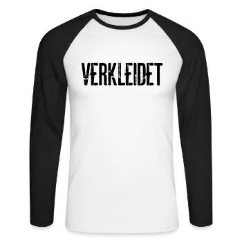 Verkleidet Kostüm Halloween Fasching Karneval Fun - Unisex Baseballshirt langarm - Weiß/Schwarz - Vorne - Nik (191cm)