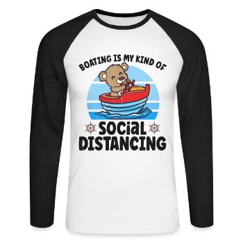 Voilier Bateau Kid Child Yacht Boat - T-shirt baseball manches longues Homme - blanc/noir - Devant - Nik (191cm)