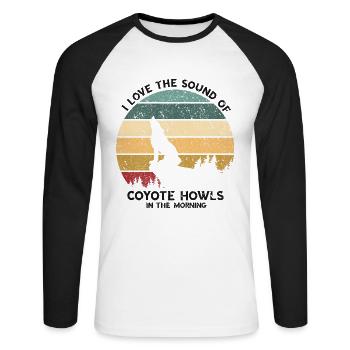 Conception de coyote pour les réacteurs de coyote - T-shirt baseball manches longues Homme - blanc/noir - Devant - Nik (191cm)