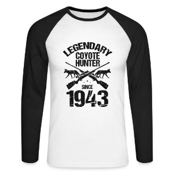 Conception de coyote pour les réacteurs de coyote - T-shirt baseball manches longues Homme - blanc/noir - Devant - Nik (191cm)