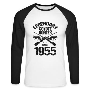 Conception de coyote pour les réacteurs de coyote - T-shirt baseball manches longues Homme - blanc/noir - Devant - Nik (191cm)