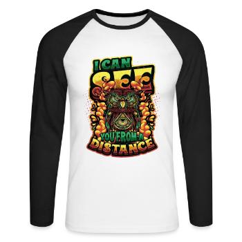 Ich Kann Dich Aus Der Ferne Sehen Taro-karten - Unisex Baseballshirt langarm - Weiß/Schwarz - Vorne - Nik (191cm)