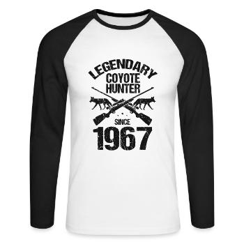 Conception de coyote pour les réacteurs de coyote - T-shirt baseball manches longues Homme - blanc/noir - Devant - Nik (191cm)
