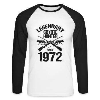 Conception de chasseur de coyote pour la chasse au coyote - T-shirt baseball manches longues Homme - blanc/noir - Devant - Nik (191cm)