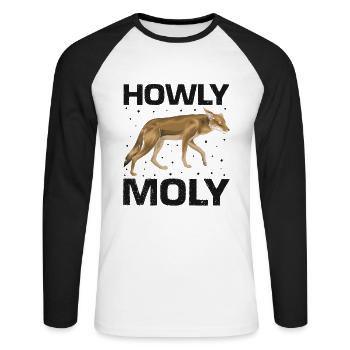 Conception de coyote pour les réacteurs de coyote - T-shirt baseball manches longues Homme - blanc/noir - Devant - Nik (191cm)