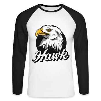 Eagle Brave Ornithologist Falconry Falconry Falcon Falcon Vö - Unisex Long Sleeve Baseball T-Shirt - white/black - Front - Nik (191cm)
