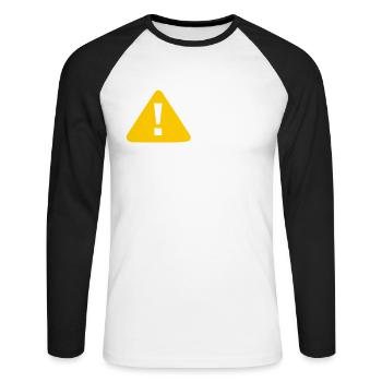 Computer- und Programmierer Geek. 404 Fehler - Unisex Baseballshirt langarm - Weiß/Schwarz - Vorne - Nik (191cm)