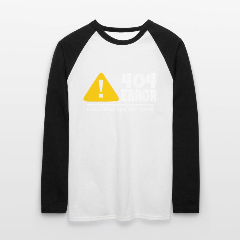 Computer and programmer geek. 404 Errors Unisex Long Sleeve Baseball T-Shirt