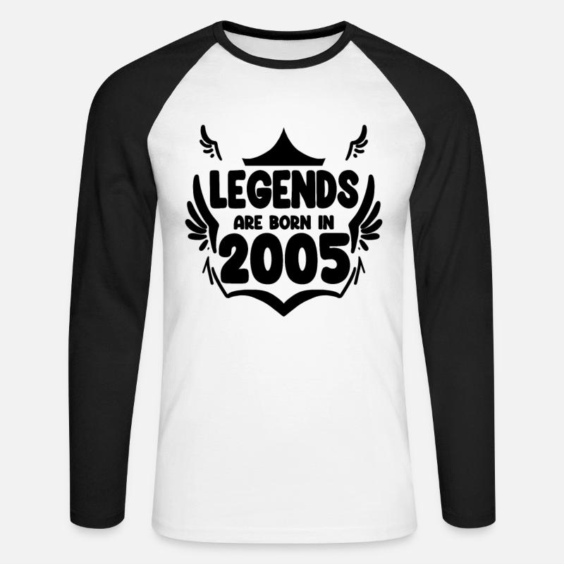 2005 - Unisex Baseballshirt langarm - Weiß/Schwarz