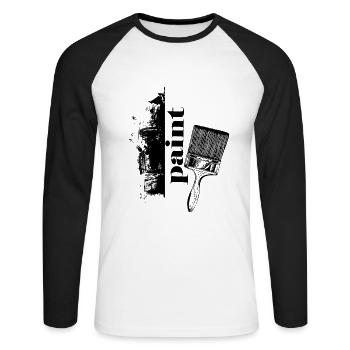 Brush Color Brush Painter Painting Art Artist - Unisex Long Sleeve Baseball T-Shirt - white/black - Front - Nik (191cm)