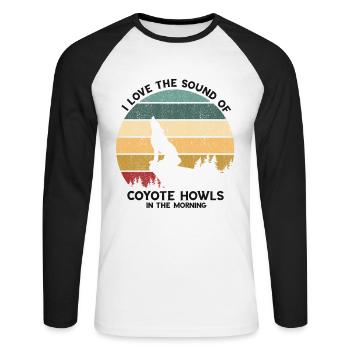 Conception de coyote pour les réacteurs de coyote - T-shirt baseball manches longues Homme - blanc/noir - Devant - Nik (191cm)