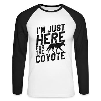Conception de coyote pour les réacteurs de coyote - T-shirt baseball manches longues Homme - blanc/noir - Devant - Nik (191cm)