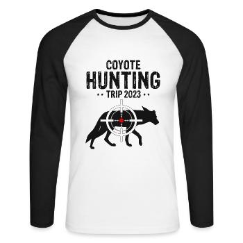 Conception de coyote pour les réacteurs de coyote - T-shirt baseball manches longues Homme - blanc/noir - Devant - Nik (191cm)