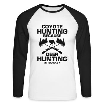 Conception de coyote pour les réacteurs de coyote - T-shirt baseball manches longues Homme - blanc/noir - Devant - Nik (191cm)