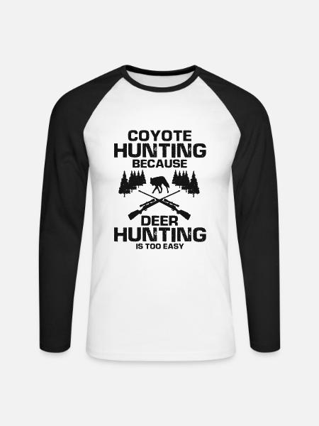 Kojoten Design für Kojotentöter - Unisex Baseballshirt langarm - Weiß/Schwarz
