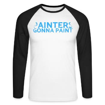 Devenir peintre Design de peinture pour peintres - T-shirt baseball manches longues Homme - blanc/noir - Devant - Nik (191cm)