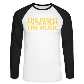 La bonne couleur fait la conception musicale pour les peintres - T-shirt baseball manches longues Homme - blanc/noir - Devant - Nik (191cm)