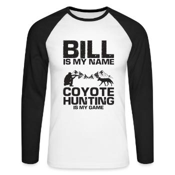 Conception de coyote pour les réacteurs de coyote - T-shirt baseball manches longues Homme - blanc/noir - Devant - Nik (191cm)