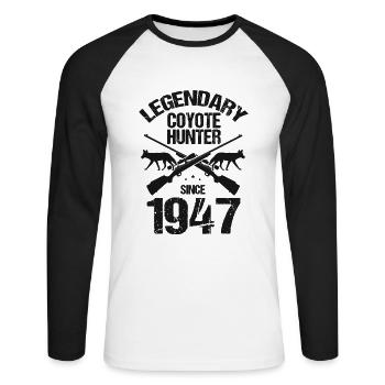 Conception de coyote pour les réacteurs de coyote - T-shirt baseball manches longues Homme - blanc/noir - Devant - Nik (191cm)