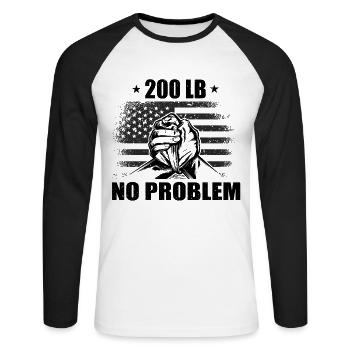 Armwrestler USA-Flaggen-Handdrücken - Unisex Baseballshirt langarm - Weiß/Schwarz - Vorne - Nik (191cm)