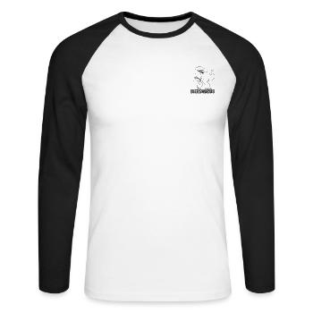 Bier Saurus Bier Dino Bierkrug Biersaurus Bier Din - Unisex Baseballshirt langarm - Weiß/Schwarz - Vorne - Nik (191cm)