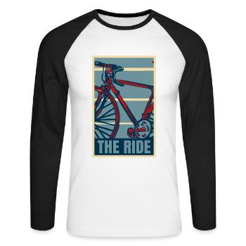 Le Road Bike Tour Cycling - T-shirt baseball manches longues Homme - blanc/noir - Devant - Nik (191cm)