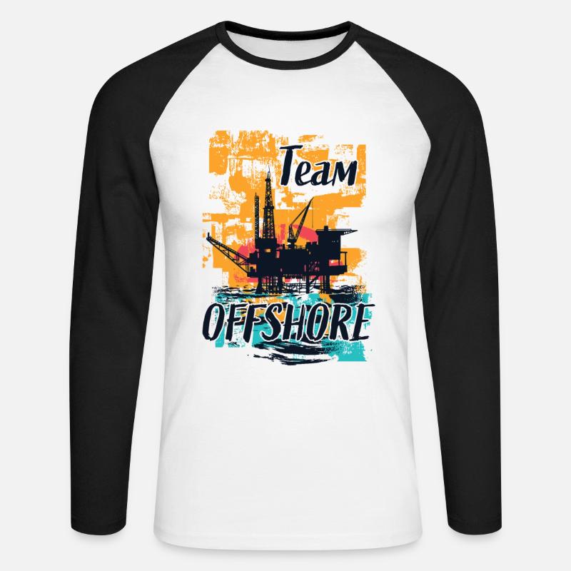 Team Offshore Life - Unisex Baseballshirt langarm - Weiß/Schwarz