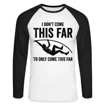 Stabhochsprung - Unisex Baseballshirt langarm - Weiß/Schwarz - Vorne - Nik (191cm)