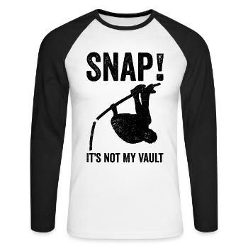 Saut à la perche amusant Saut à la perche - T-shirt baseball manches longues Homme - blanc/noir - Devant - Nik (191cm)