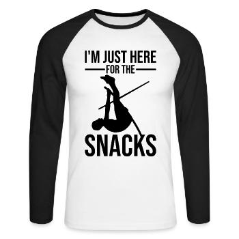 Saut à la perche amusant Saut à la perche - T-shirt baseball manches longues Homme - blanc/noir - Devant - Nik (191cm)