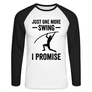 Saut à la perche amusant Saut à la perche - T-shirt baseball manches longues Homme - blanc/noir - Devant - Nik (191cm)