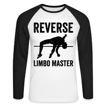 Lustiger Stabhochsprung Stabhochsprung - Unisex Baseballshirt langarm - Weiß/Schwarz - Vorne - Nik (191cm)