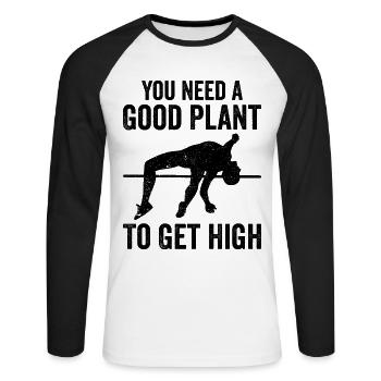 Fun pole vault - Unisex Long Sleeve Baseball T-Shirt - white/black - Front - Nik (191cm)