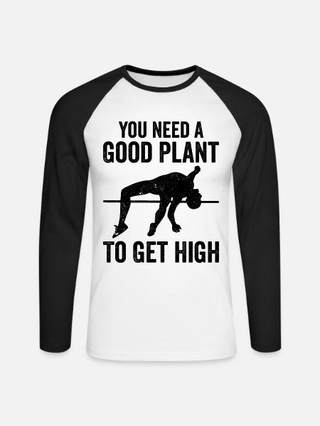 Fun pole vault - Unisex Long Sleeve Baseball T-Shirt - white/black