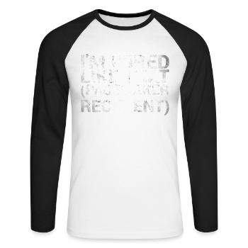 Ich Bin Wie Dieser Empfänger Eines - Unisex Baseballshirt langarm - Weiß/Schwarz - Vorne - Nik (191cm)