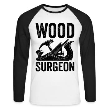 Soil Surgeon Landwirt Landwirtschaft - Unisex Baseballshirt langarm - Weiß/Schwarz - Vorne - Nik (191cm)