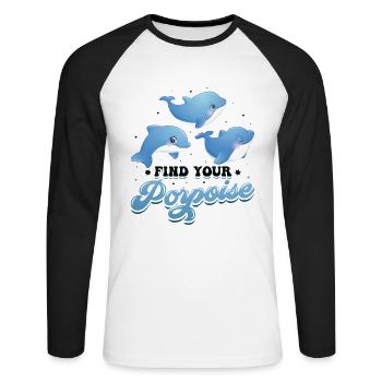 Trouvez votre marsouin Biologiste marin Dauphin - T-shirt baseball manches longues Homme - blanc/noir - Devant - Nik (191cm)