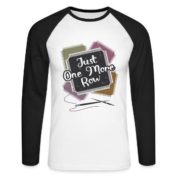 Nur Noch Eine Reihe Häkeln - Unisex Baseballshirt langarm - Weiß/Schwarz - Vorne - Nik (191cm)