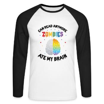 Dyslexia Teacher for Legathenia Therapists - Unisex Long Sleeve Baseball T-Shirt - white/black - Front - Nik (191cm)