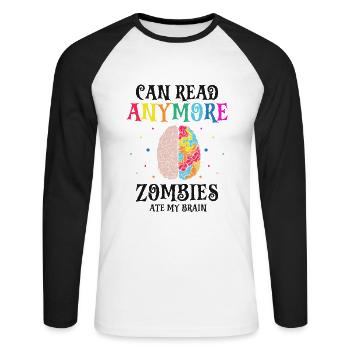 Dyslexia Therapy for Dyslexia Month - Unisex Long Sleeve Baseball T-Shirt - white/black - Front - Nik (191cm)