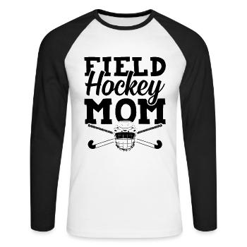 Field Hockey Mama - Unisex Long Sleeve Baseball T-Shirt - white/black - Front - Nik (191cm)