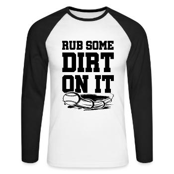 Baseball Sports - T-shirt baseball manches longues Homme - blanc/noir - Devant - Nik (191cm)