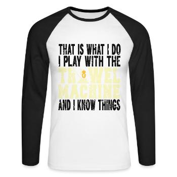 Concrete construction design for construction workers and construction site - Unisex Long Sleeve Baseball T-Shirt - white/black - Front - Nik (191cm)