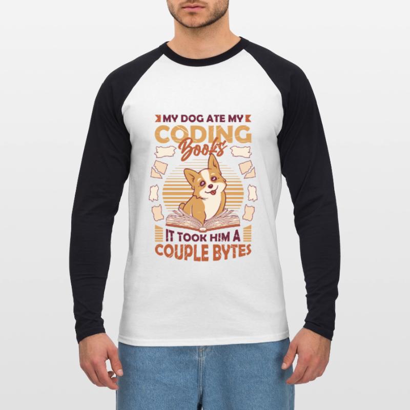 Hund Bytes Code Computer Witz Programmierung Unisex Baseballshirt langarm